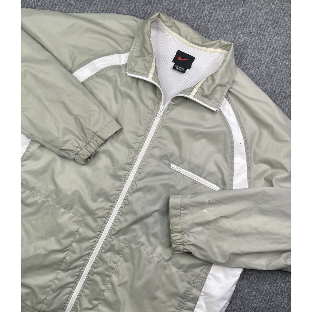 Vintage Nike Jacket Windbreaker Olive Green Mens Size XL "flaws"